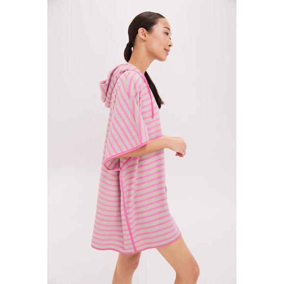 TUCKERNUCK BEACH Pink and Tan Striped Terrycloth Cabana Coverup Size M/L NWT - Picture 7 of 7